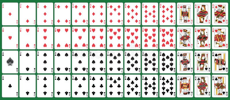 Full deck playing cards royalty free illustration