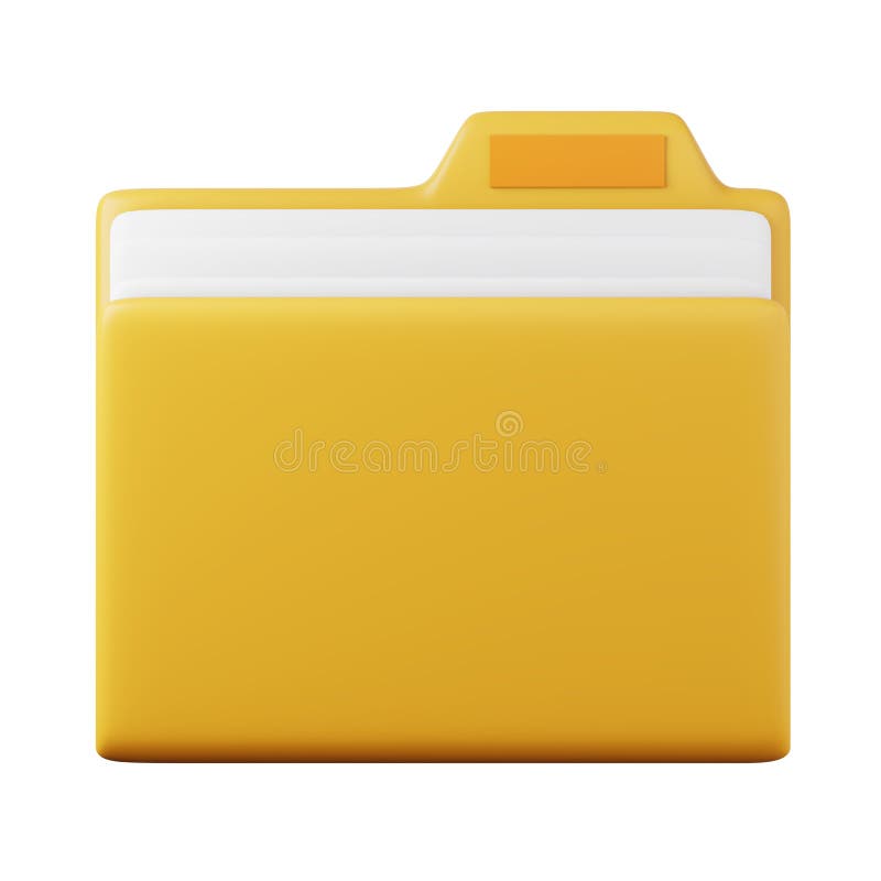 Full documents folder high quality 3D render illustration. File organisation and protection concept computer icon. stock illustration