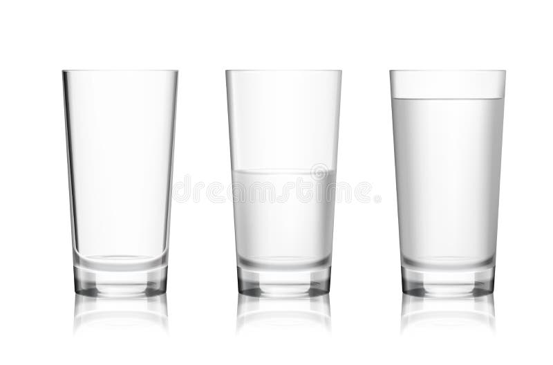 Full and empty glass royalty free illustration