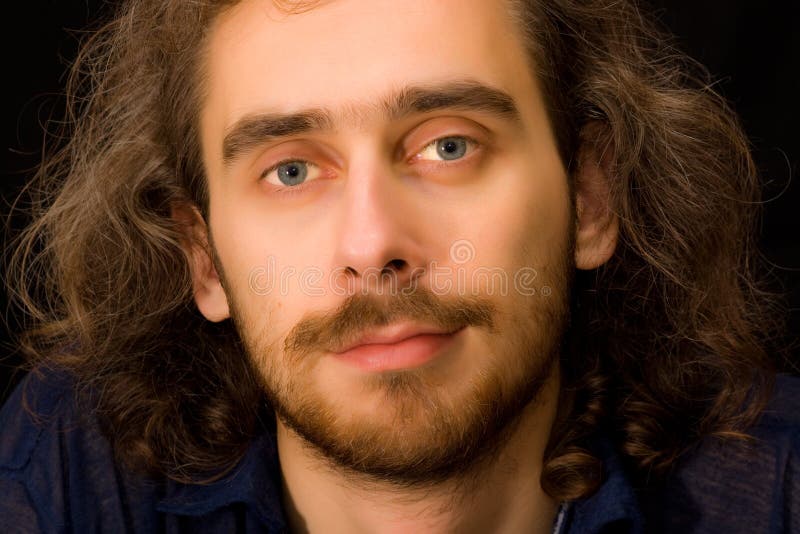 Full face portrait of young adult man royalty free stock image