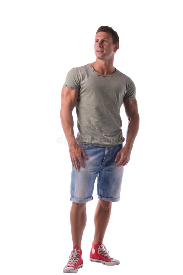 Full Figure of Handsome Young Man Standing Stock Image - Image of