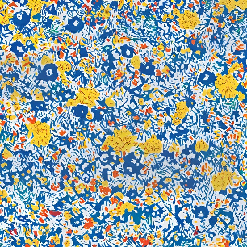 Full frame of colorful unique shape doodle pattern stock illustration