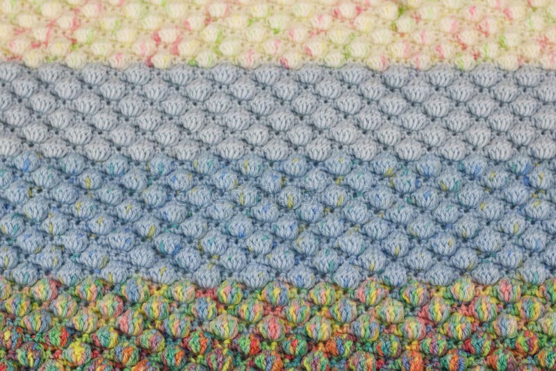 Full frame of crochet work, same pattern in different colors royalty free stock image Full frame of crochet work, same pattern in different colors royalty free stock image