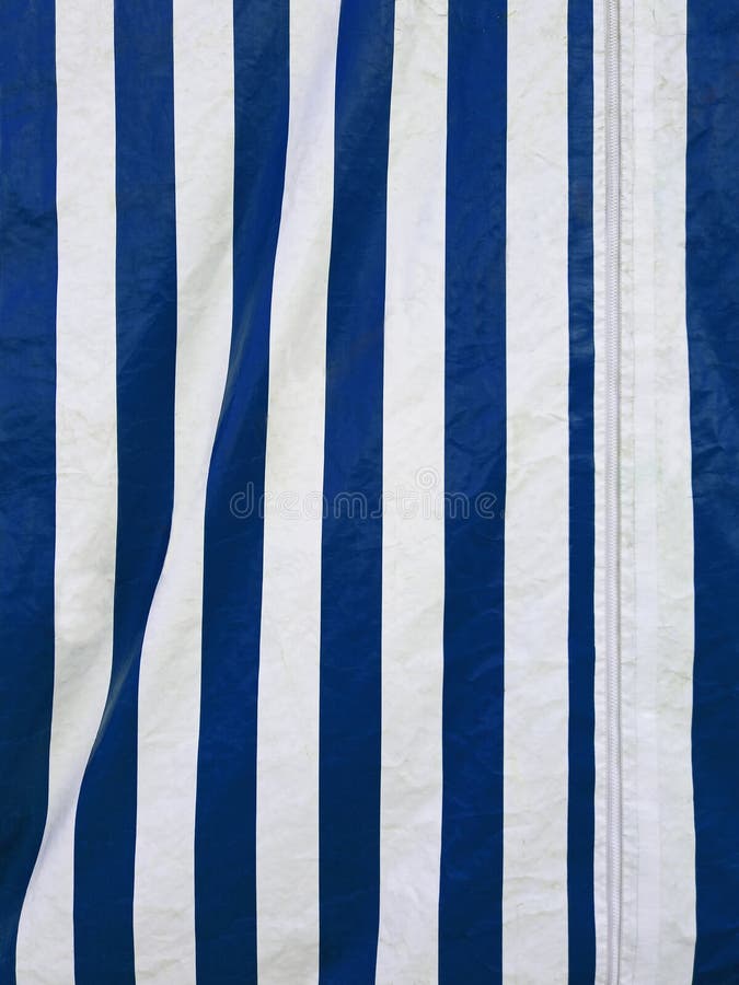 Striped Canvas Fabric in Navy Blue and White