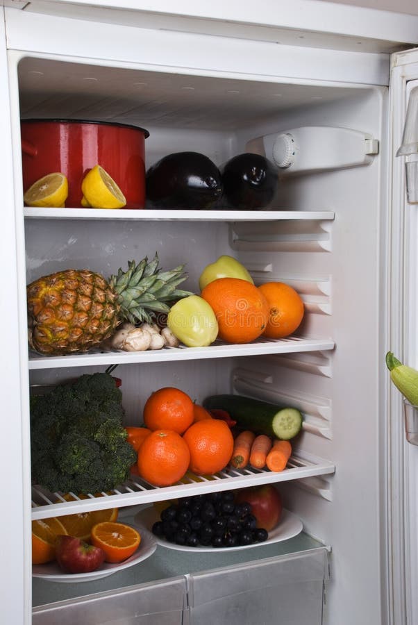 Full fridge with fruits and vegetables