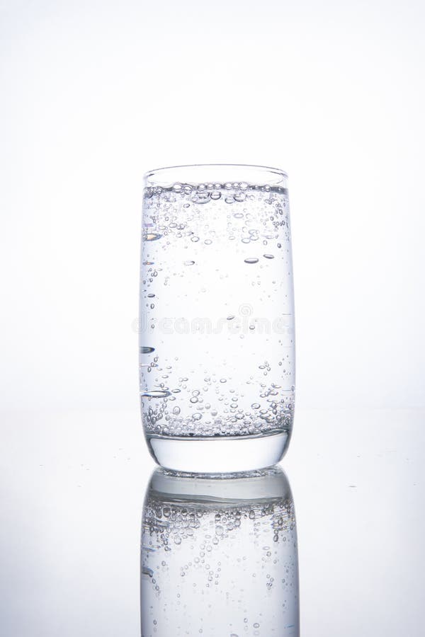 Full Glass Cup with Carbonated Pure Mineral Water Stock Photo Image