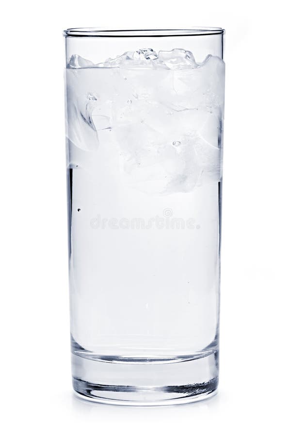 Full glass of ice water stock image