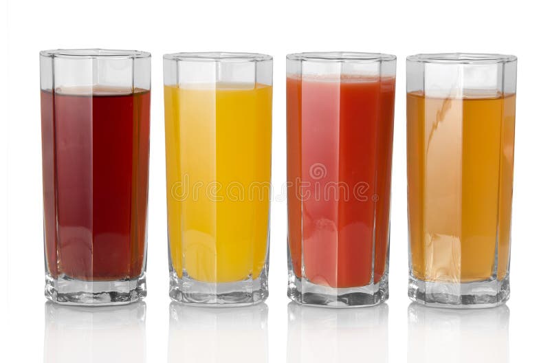 Full Glasses with the Different Juice Stock Image - Image of refreshing ...