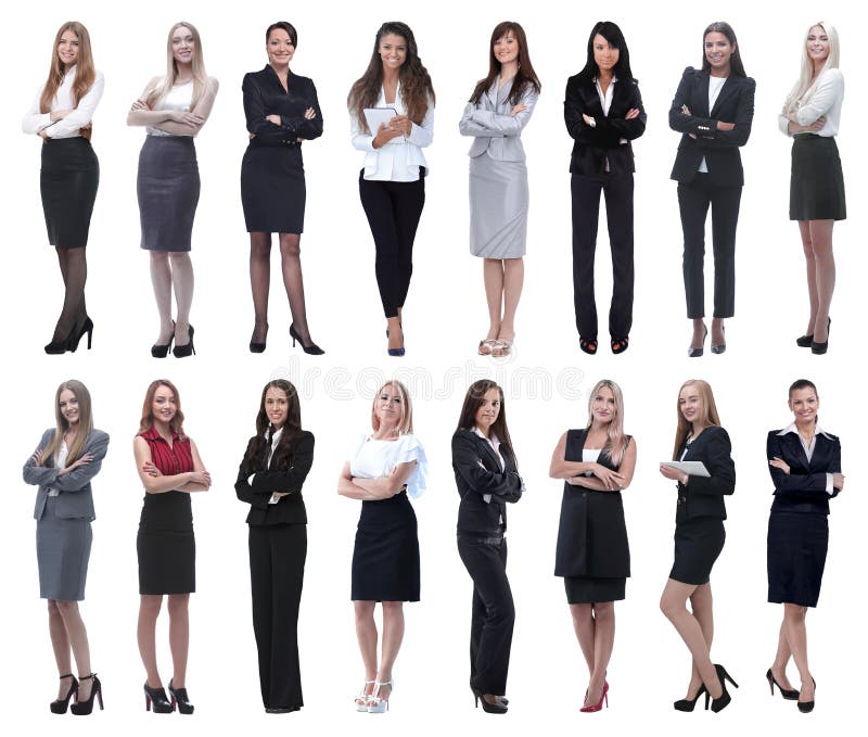 In full growth.collage of a group of successful young business women. stock photos In full growth.collage of a group of successful young business women. stock photos