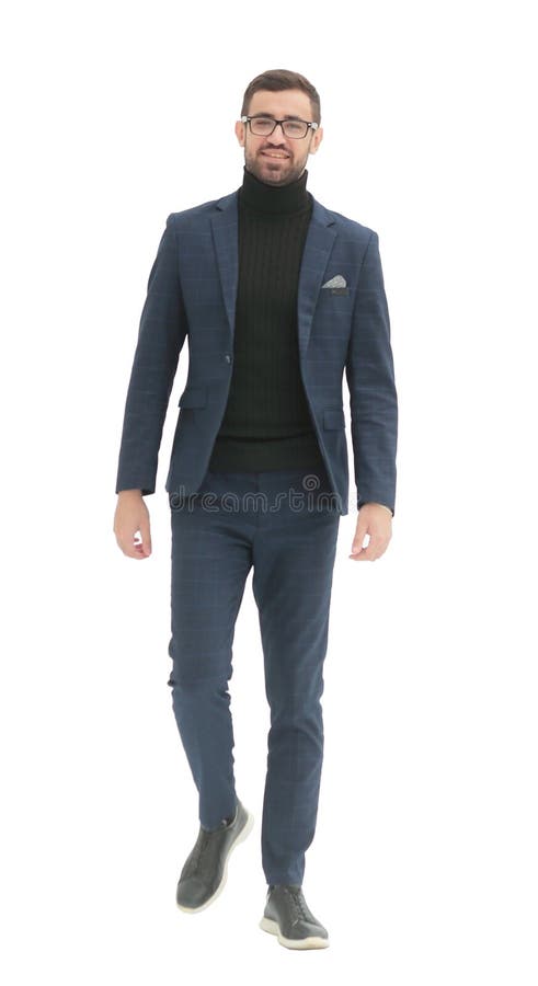 In full growth. confident business man taking a step forward. isolated on white. Full growth confident stock images, royalty-free photos and pictures