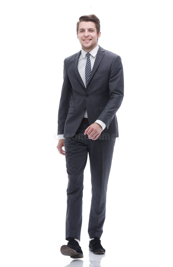 In full growth. confident businessman goes forward. isolated on white. Full growth confident stock images, royalty-free photos and pictures