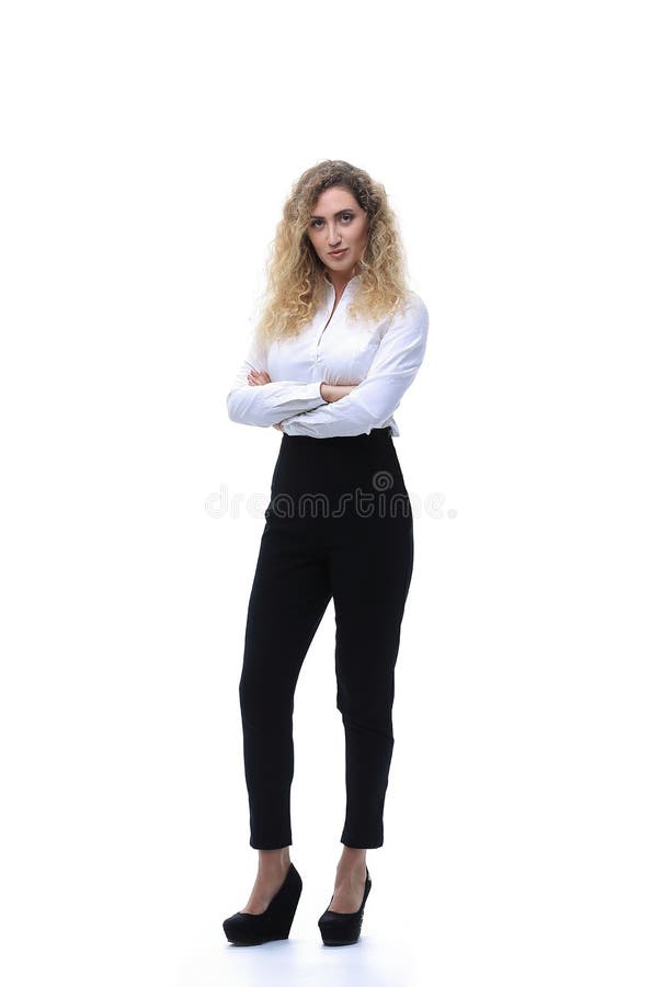 In full growth. a young woman assistant stock image In full growth. a young woman assistant stock image