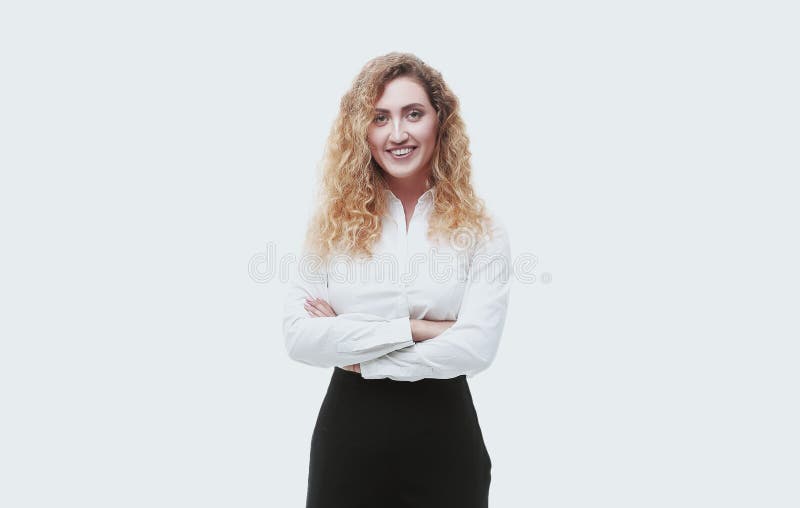 In full growth. a young woman assistant royalty free stock photos In full growth. a young woman assistant royalty free stock photos