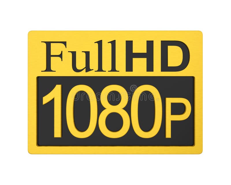 FullHD 1080p Icon - Golden Vector Illustration - Isolated on ...