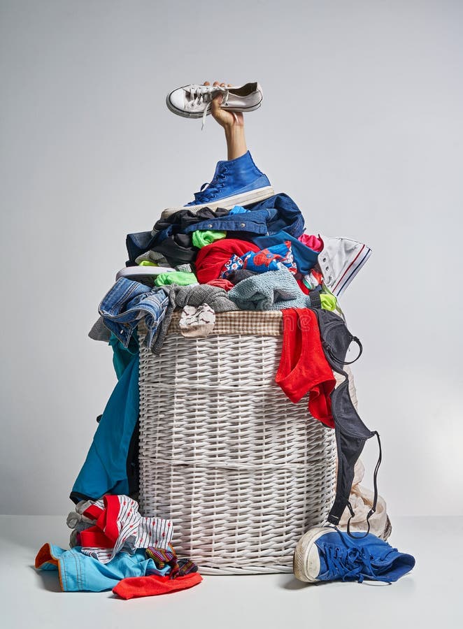 Full laundry basket stock image. Image of cleaning, full 125022673