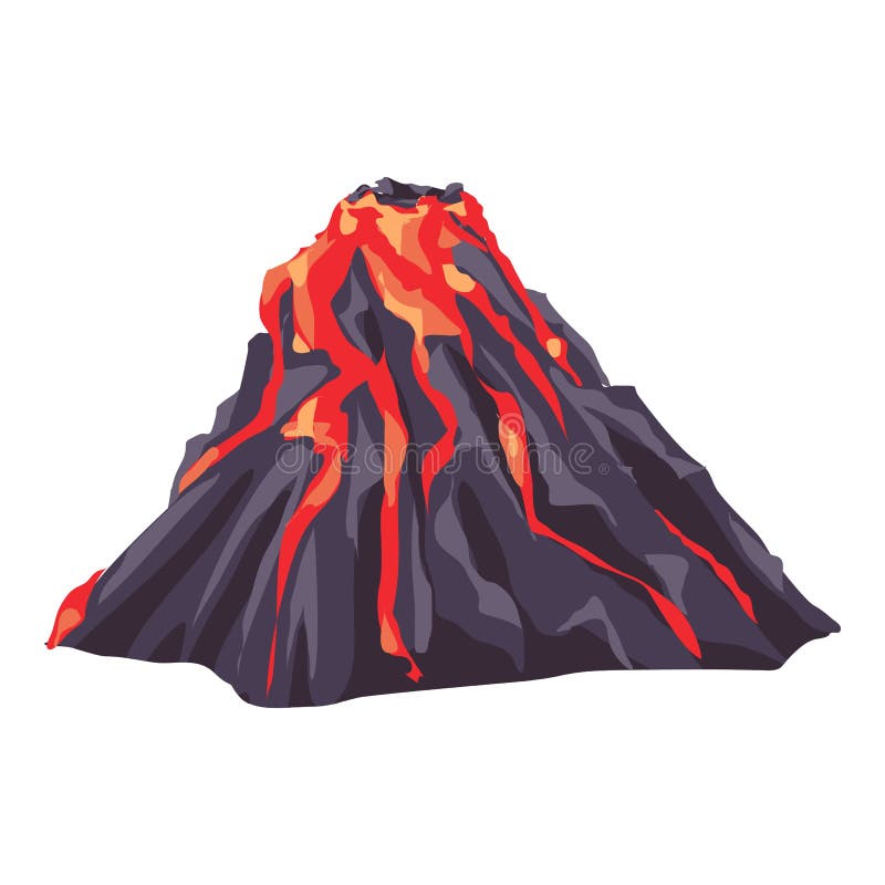 Full Lava Volcano Icon, Cartoon Style Stock Vector - Illustration of  luxury, logo: 196103946