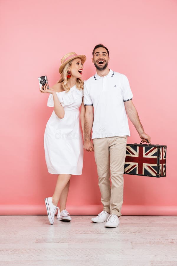 Full length of an attractive young couple standing together