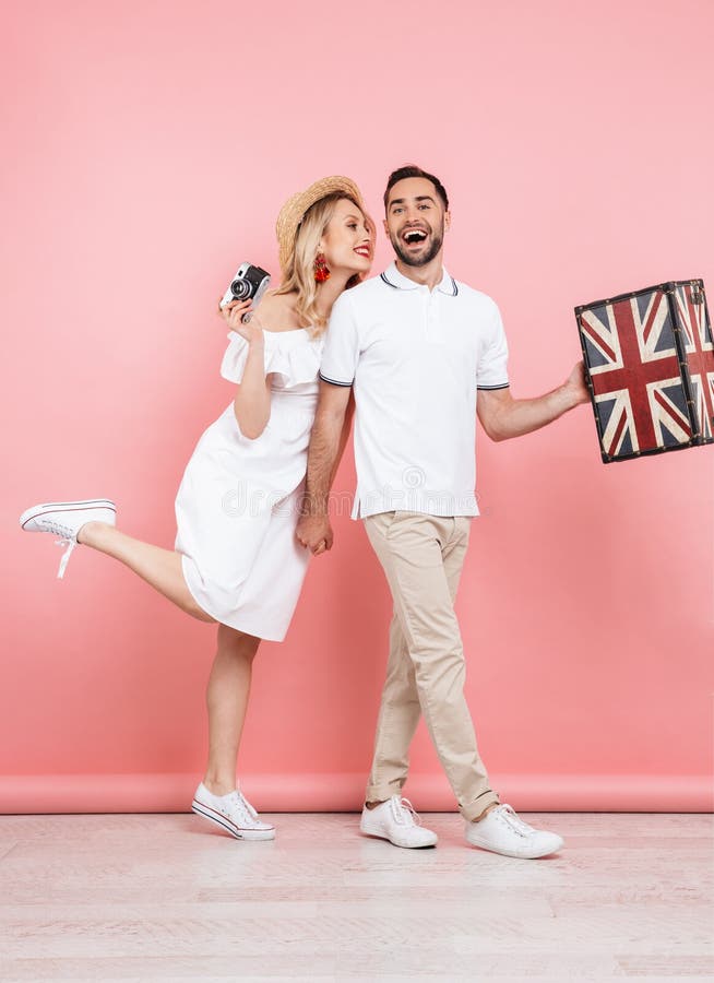 Full length of an attractive young couple standing together