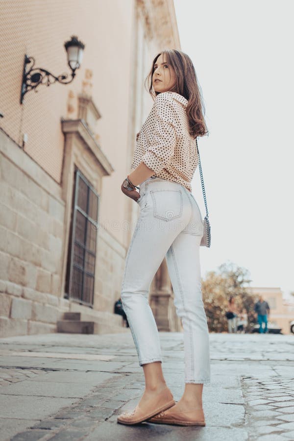 Full Length Back Rear of Young Woman with Coffee Brown Hair. Model Posing on the Street Stock Photo - Image of italy, beauty: 153478598 Full Length Back Rear of Young Woman with Coffee Brown Hair. Model Posing on the Street Stock Photo - Image of italy, beauty: 153478598