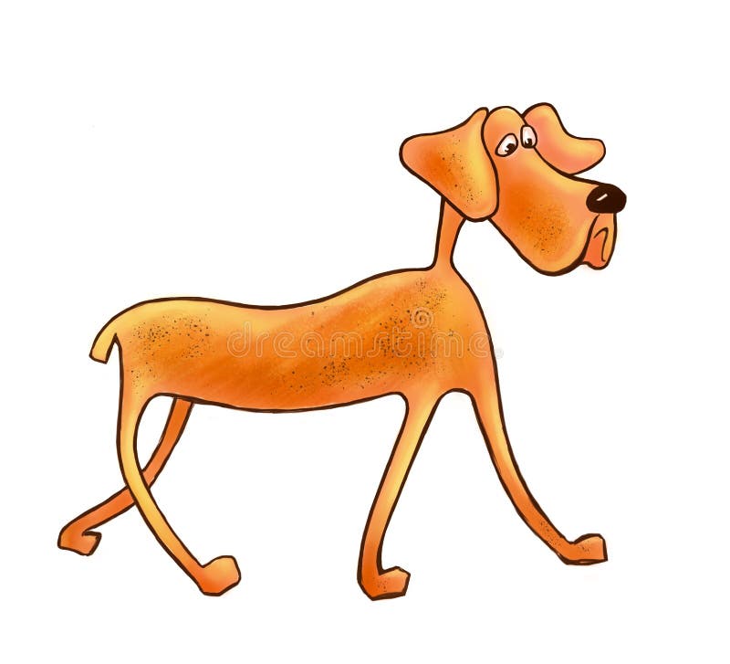 Dog Standing Full Growth, Drawn in Cartoon Style on a White Background  Stock Illustration - Illustration of pincher, sketch: 170520733