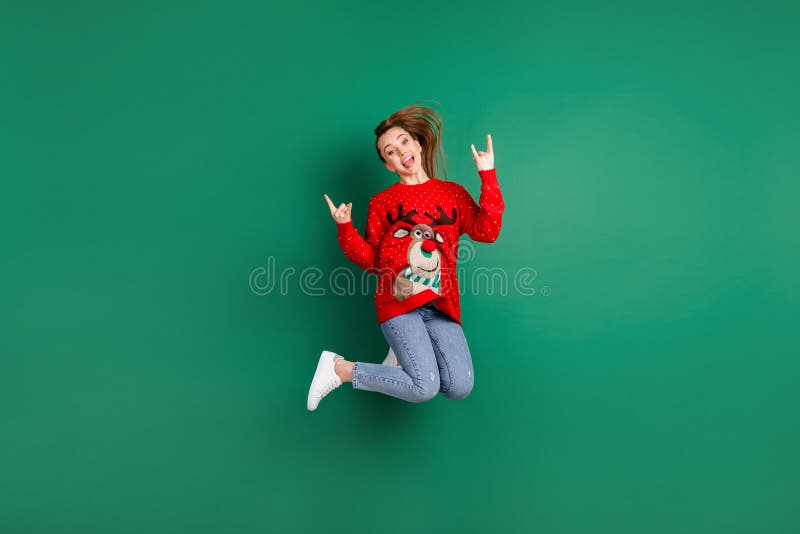 Full Length Photo of Pretty Funny Active Lady Jump High Show Fingers Horns Newyear X-mas Concert Jingle Bells Rock Stock Image - Image of beautiful, happy: 200337909 Full Length Photo of Pretty Funny Active Lady Jump High Show Fingers Horns Newyear X-mas Concert Jingle Bells Rock Stock Image - Image of beautiful, happy: 200337909