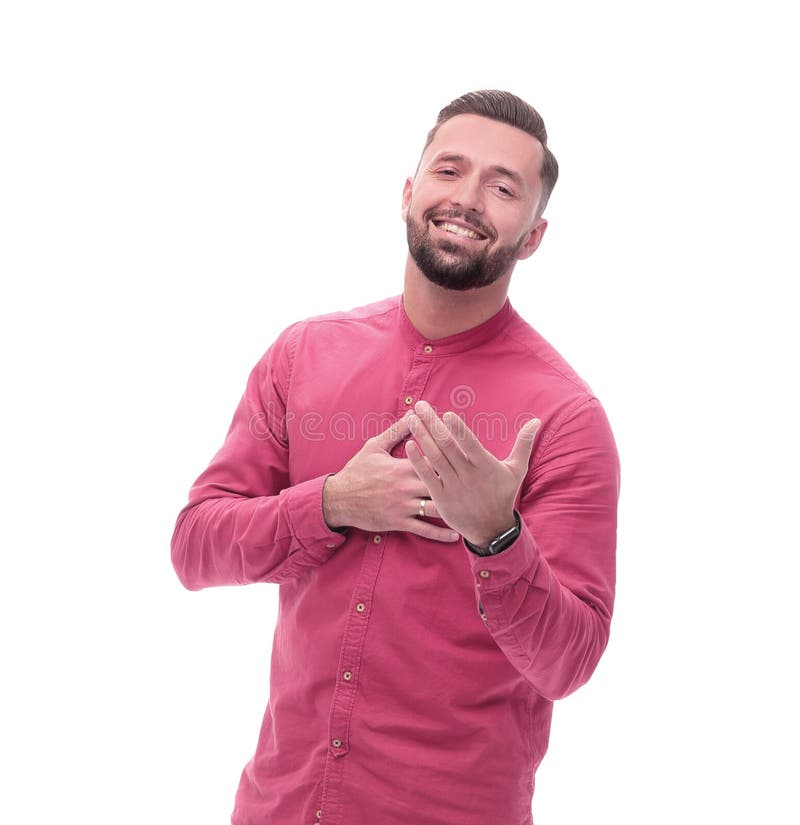 Full-length portrait of a friendly young man stock photos