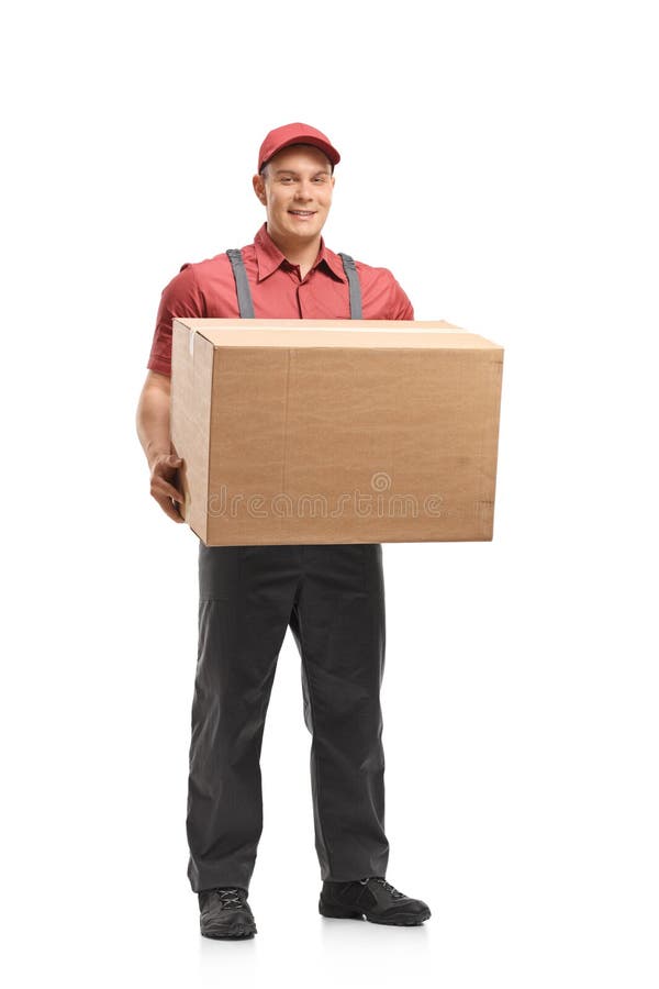 Mover holding a box royalty free stock photo
