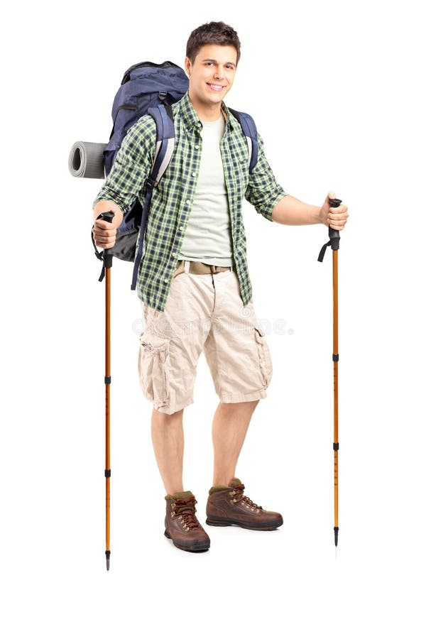 Smiling hiker with map stock image. Image of luggage - 11162803