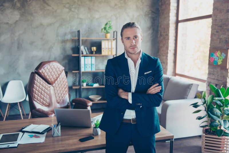 Full length portrait of stunning successful lawyer standing at h stock photo Full length portrait of stunning successful lawyer standing at h stock photo