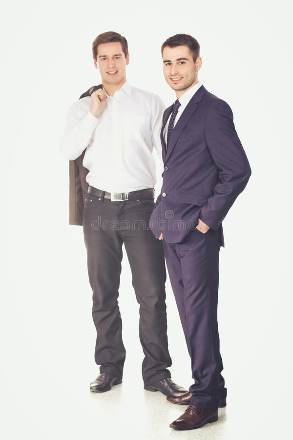 Full length portrait of two businessmen standing together royalty free stock photography Full length portrait of two businessmen standing together royalty free stock photography