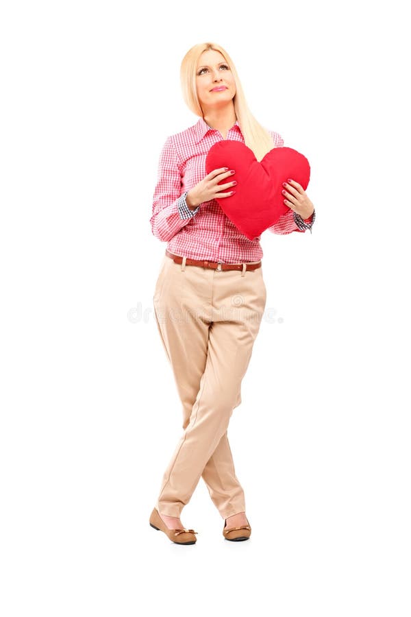 Full Length Woman in Underwear Holding Heart Model Stock Photo - Image of  happy, cardiology: 47086336