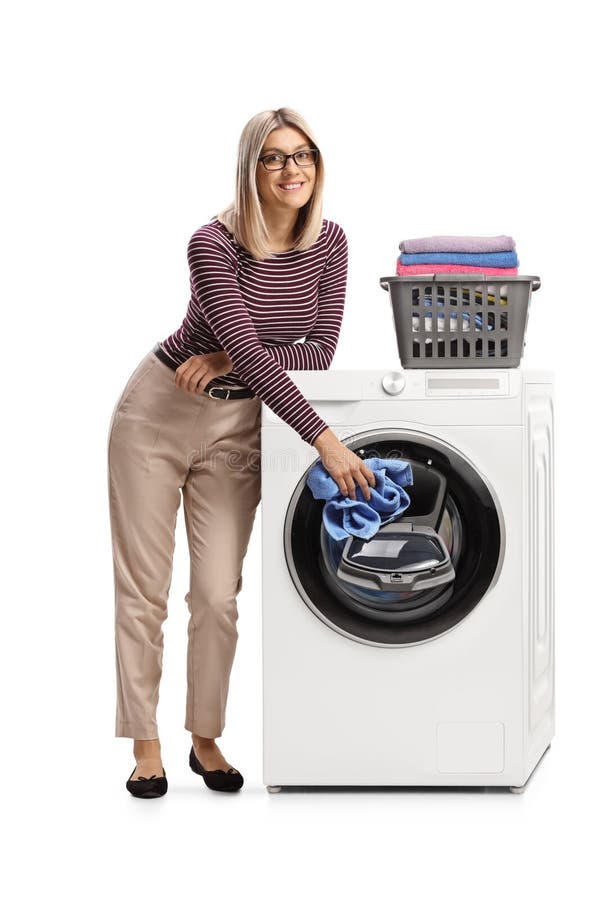 https://thumbs.dreamstime.com/b/full-length-portrait-woman-leaning-washing-machine-putting-clothes-adding-isolated-white-background-228066181.jpg