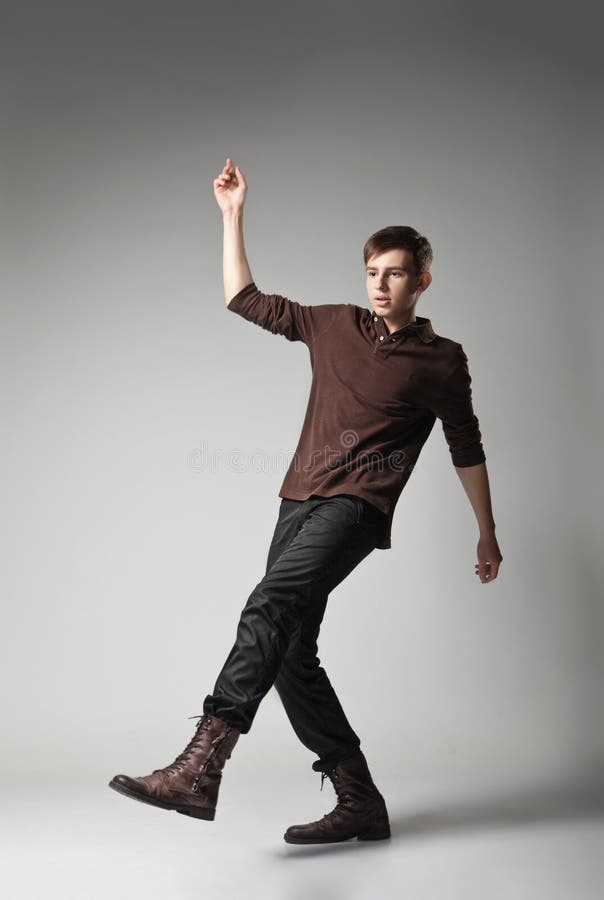 Young Male Fashion Model Posing in Casual Outfit Stock Photo - Image of  cheerful, clothing: 30241832