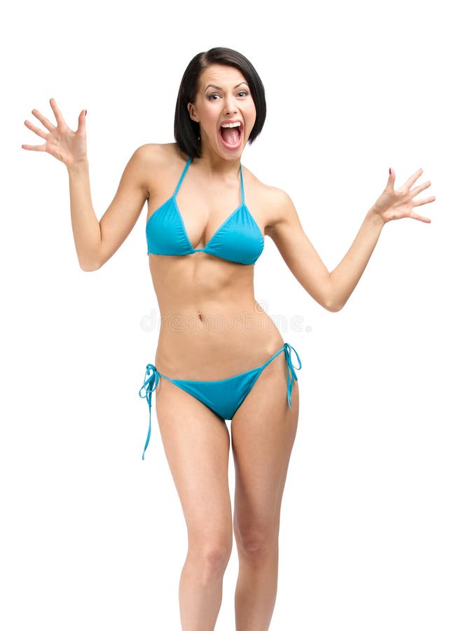 Full-length portrait of young woman wearing bikini royalty free stock photo Full-length portrait of young woman wearing bikini royalty free stock photo