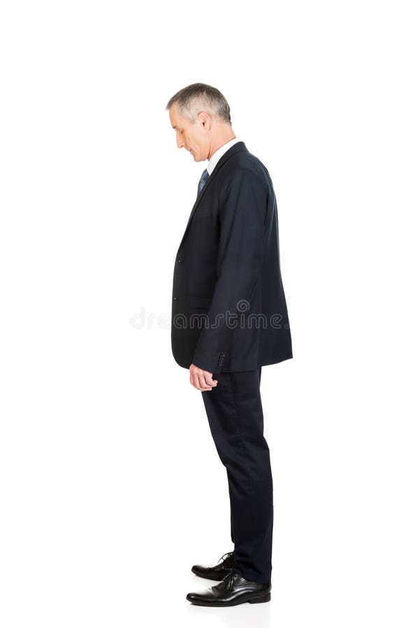 Full length side view businessman standing stock images