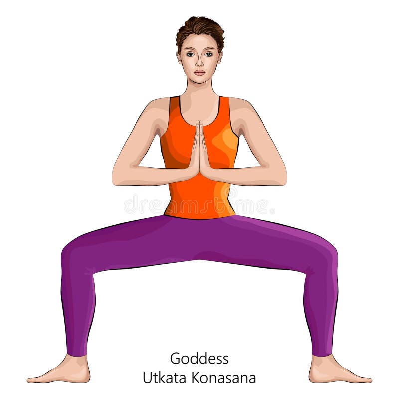 National Society of Health Coaches - The goddess pose, otherwise known as  the Utkata Konasana, is today's multi-beneficial #FitnessFriday yoga pose.  It stretches parts of your core, legs, and even helps out