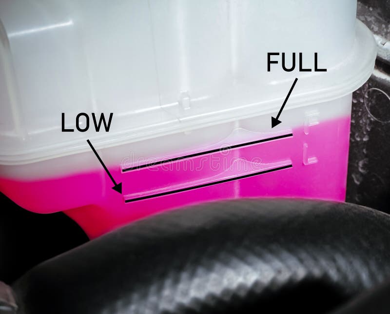 Full and Low Lines Indicating the Coolant Reservoir of the Vehicle