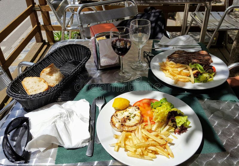 A full meal for two stock image. Image of meal, glasses - 106596703