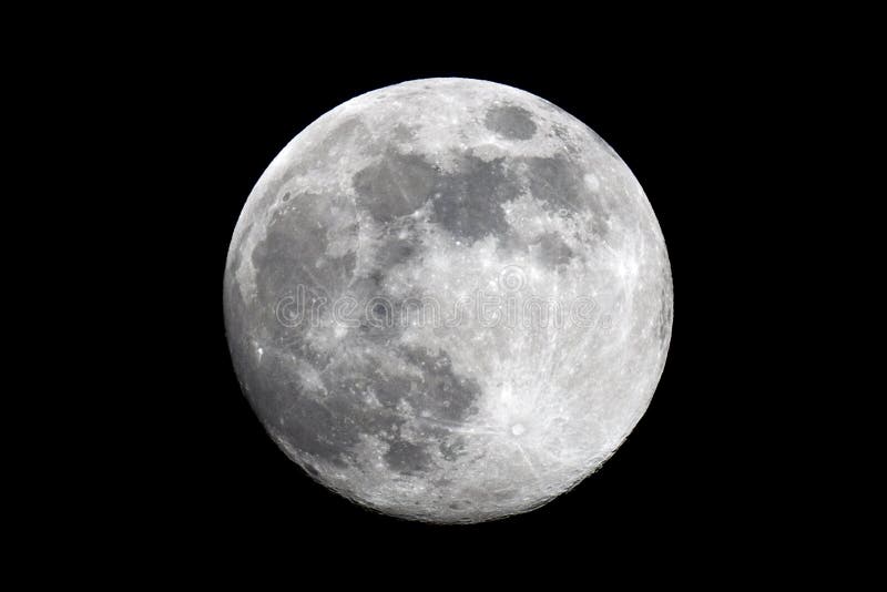 Telescopic view of a full moon