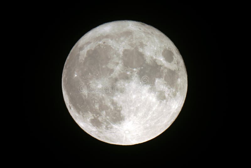 Telescopic view of a full moon