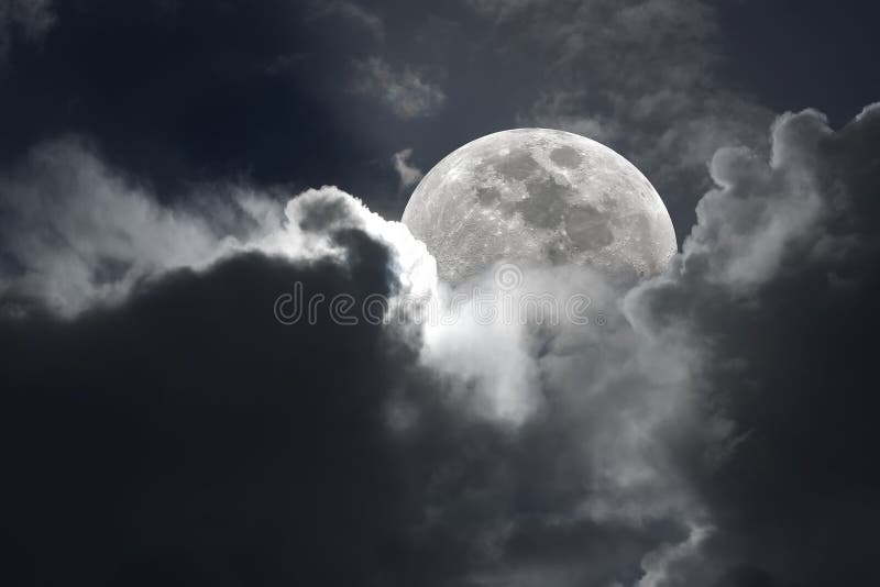 Halloween type of a full moon cloudy sky.