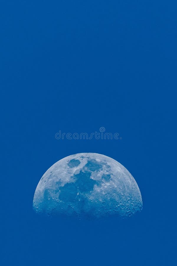 Full Moon in a Clear Blue Sky with No Clouds Stock Image - Image of