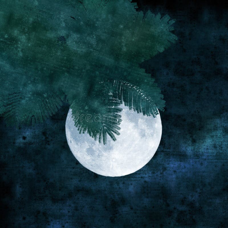 Full moon collage stock illustration. Illustration of interesting