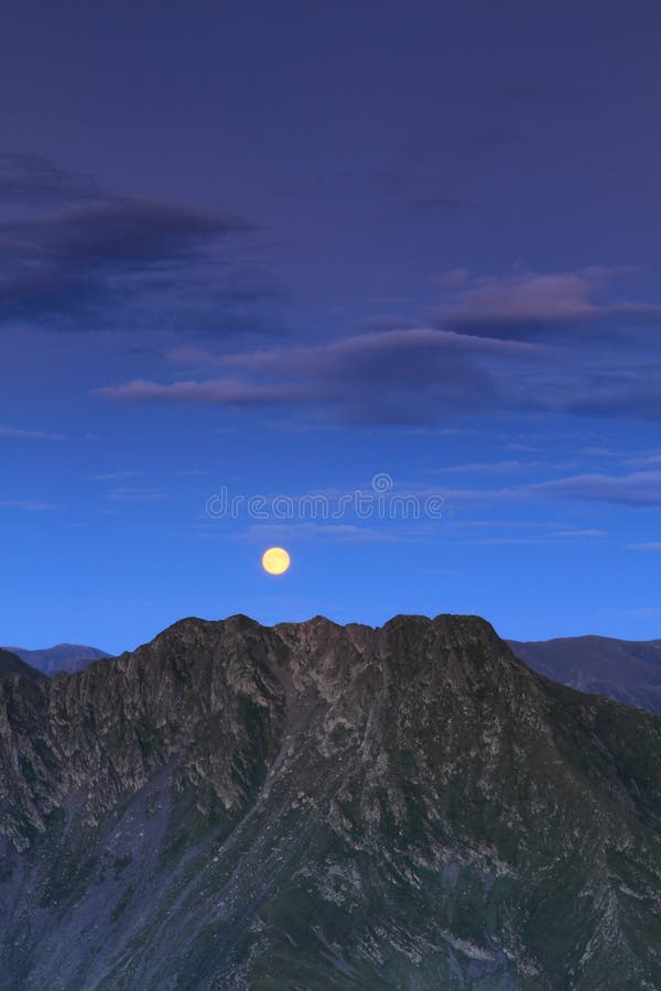 Full moon over mountain