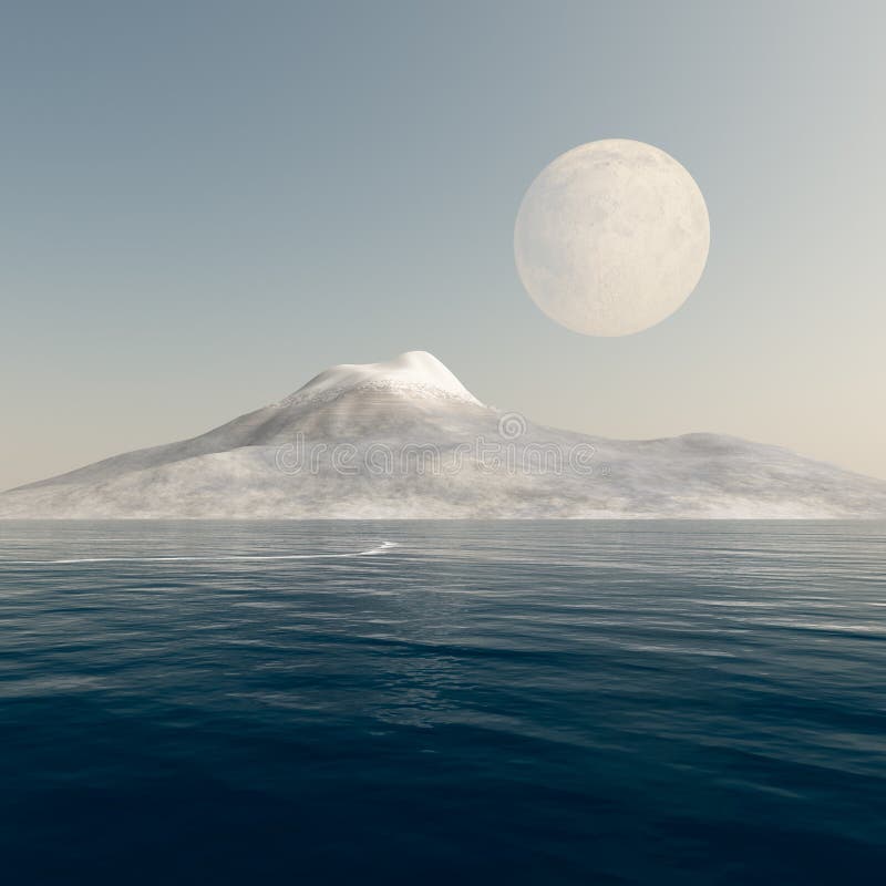 Full Moon over Mountain Sea