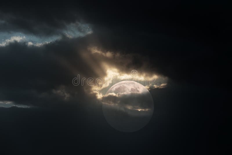 Full Moon Night with Light Rays Stock Image Image of moon, eternity 169083439