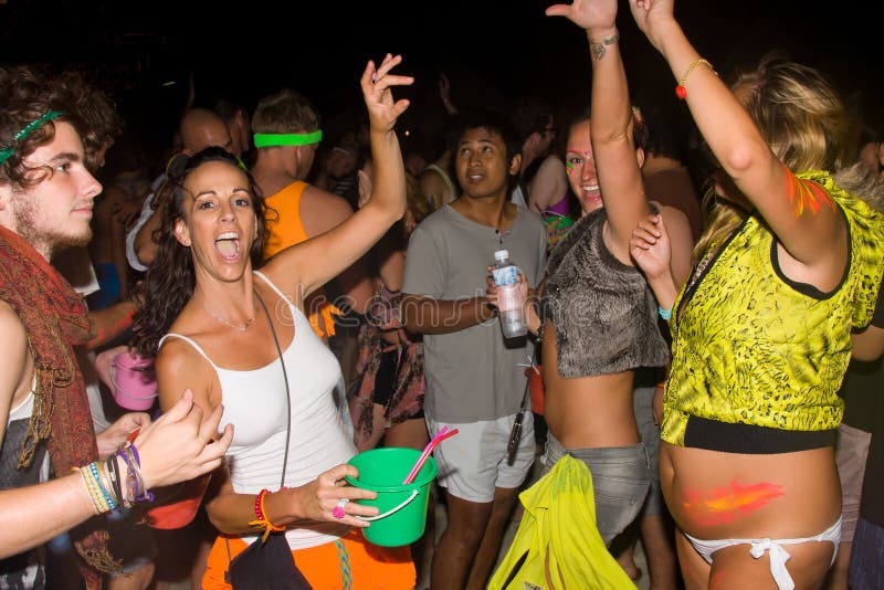 FULL Moon Party in Phangan, Thailand. Editorial Photo - Image of ...