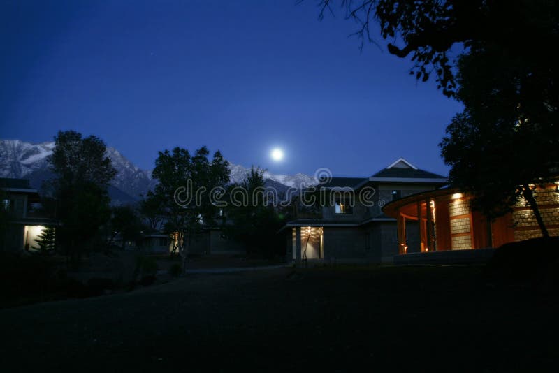 Full moon rise on Himalayan Mountains INdia