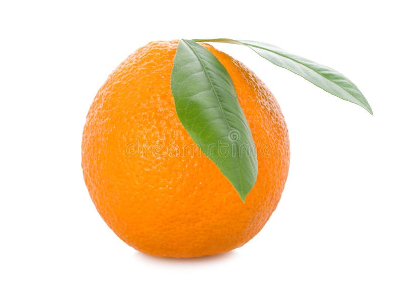 Full orange with leaves