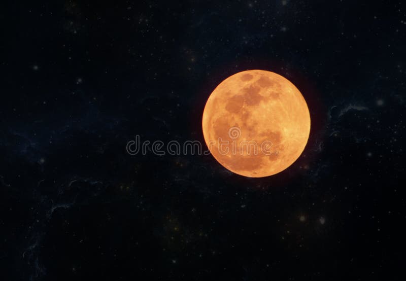 Full Moon With Outer Space Overlay Stock Photo Image Of Galaxy Nightsky